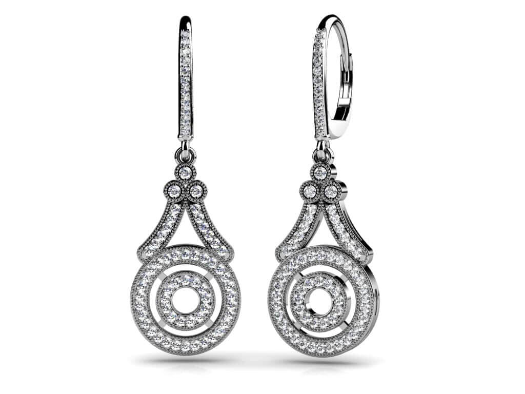 Decorative Diamond Drop Earrings Diamond with 0.78 ct.(finished) 1mm, 1.1mm, 1.5mm